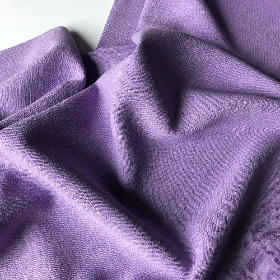 REMNANT 0.23 Metre - Flow Lilac Viscose Linen Blend Dress Fabric