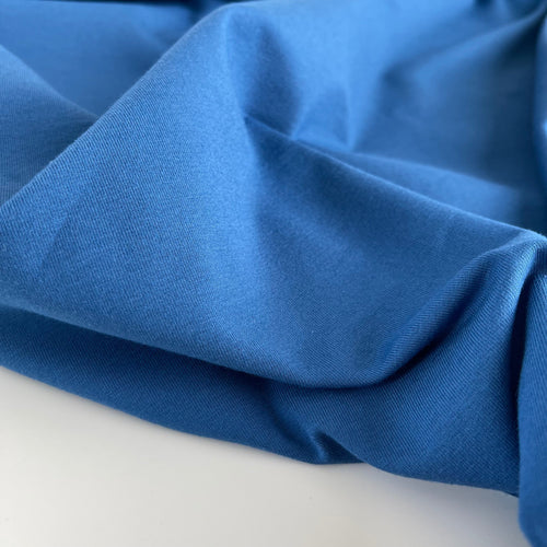 REMNANT 0.32 Metres - Essential Chic Sailor Blue Solid Cotton Jersey Fabric