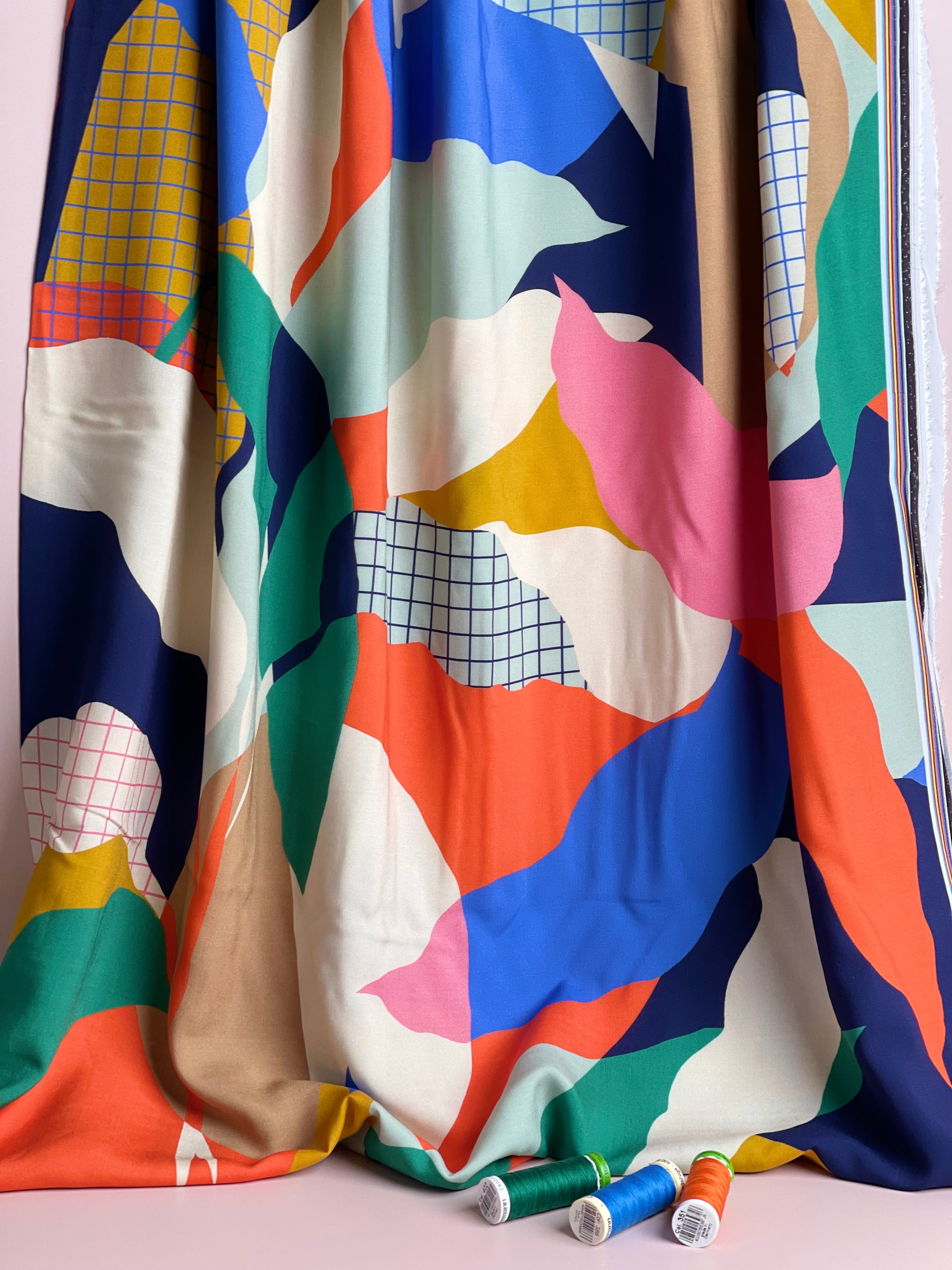 Atelier Jupe - Abstract Eighties Viscose Fabric