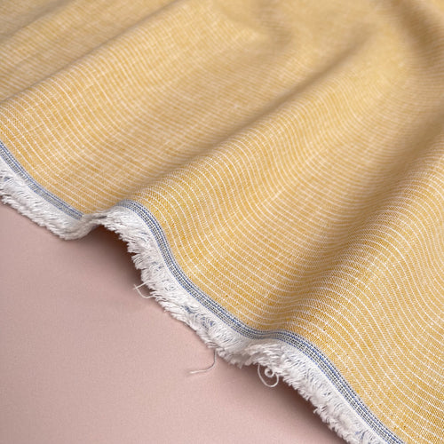 Fine Stripe Yellow Linen Cotton Fabric