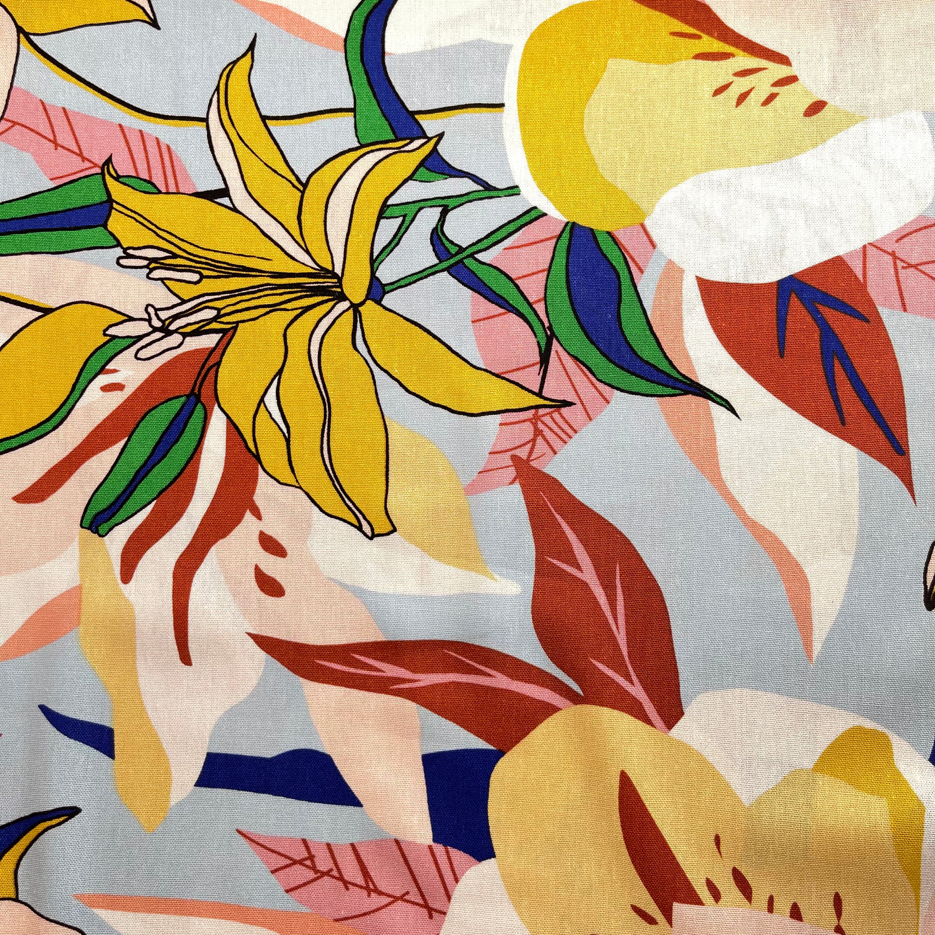 Bold Floral Viscose Linen Blend Fabric Fabrics Lamazi –