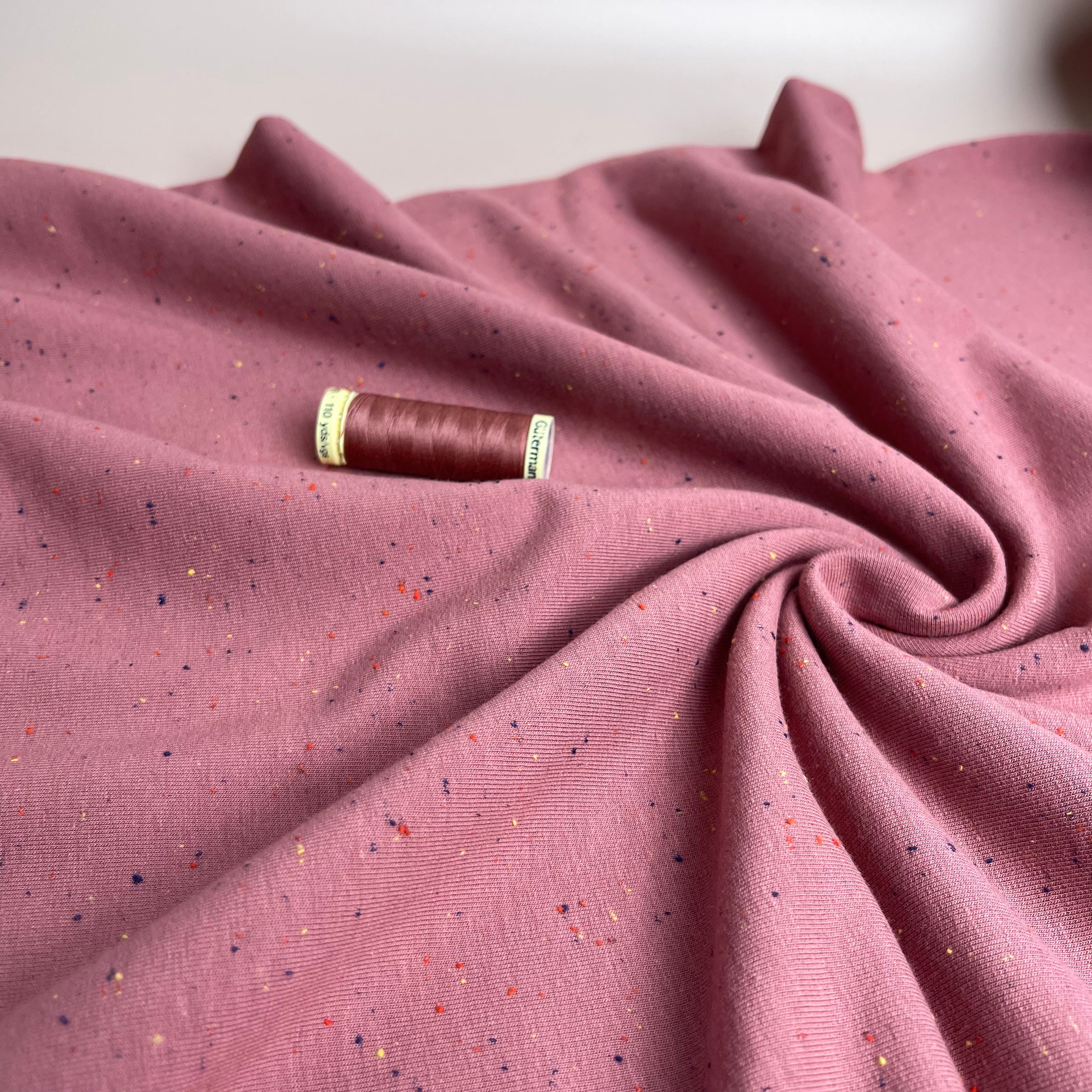 REMNANT 1.82 Metres - Cosy Colours in Blush with multi Flecks Sweat-Shirting