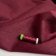 REMNANT 0.44 Metre - Breeze Burgundy - Enzyme Washed Pure Linen Fabric