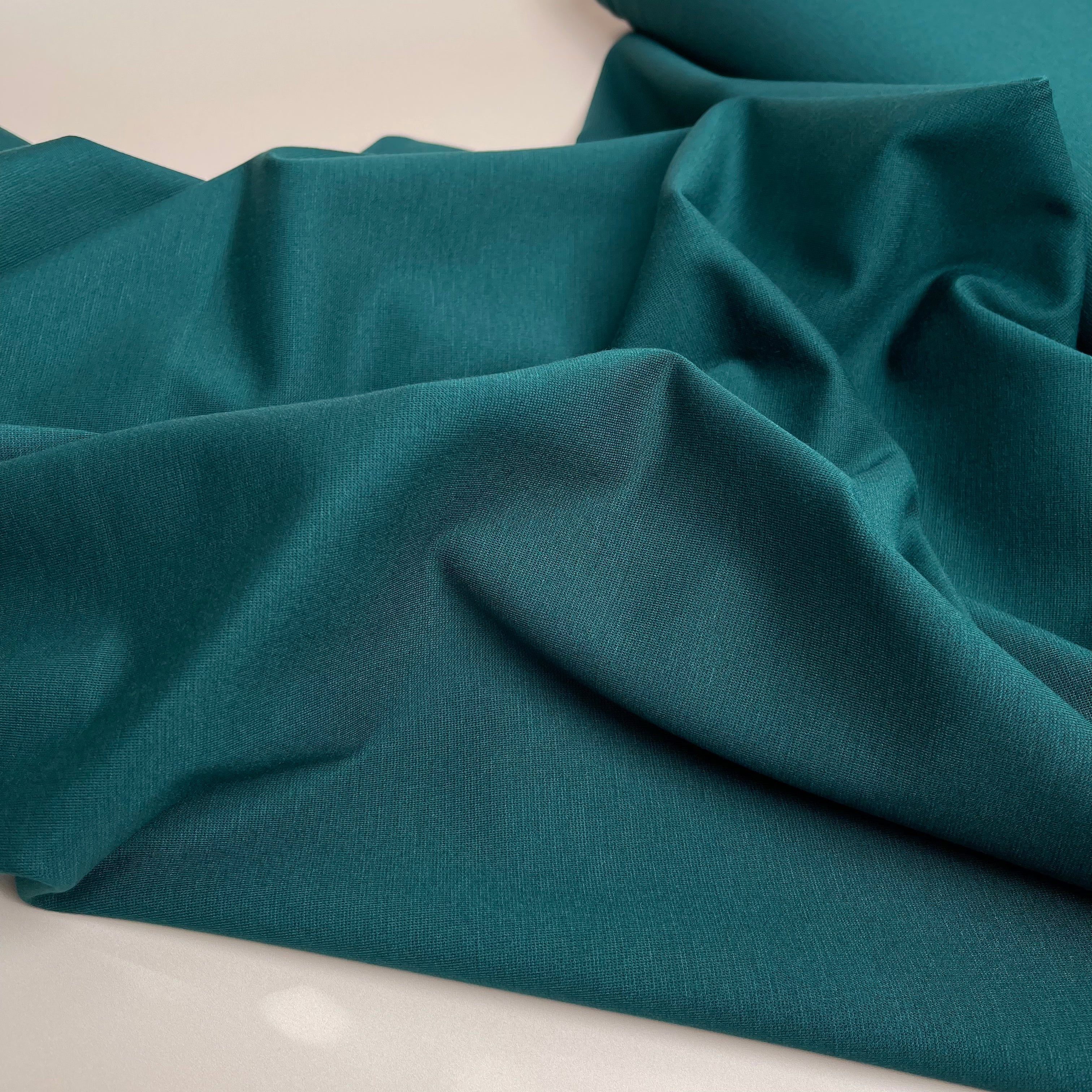 REMNANT 0.43 Metre - Forest Green Viscose Ponte Roma Double Knit Fabric