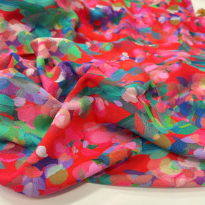 Summer Party - Lupine Petals Red Morracain Soft Viscose Crepe (more due soon)
