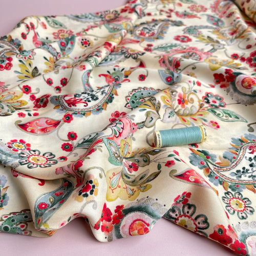 PRE-ORDER - Watercolour Paisley Viscose Fabric (due by end of February)