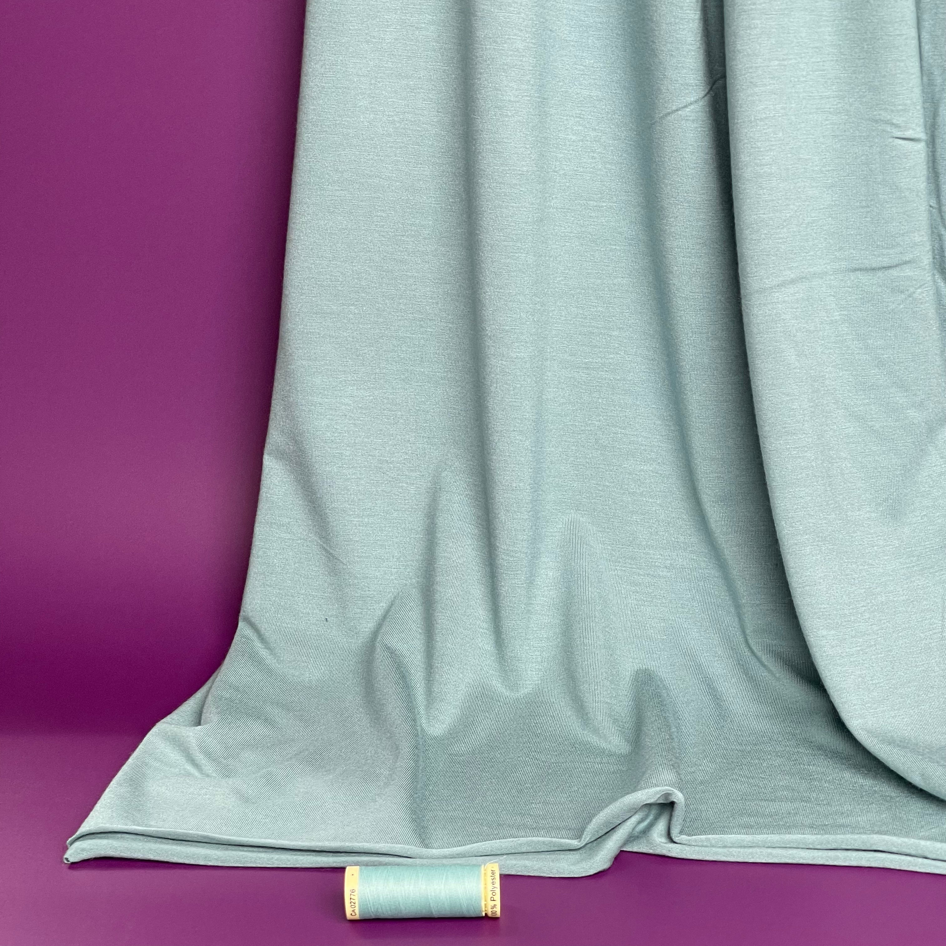 REMNANT 2.20 metres - Bliss Sage Green Jersey Fabric with TENCEL™ Modal Fibres