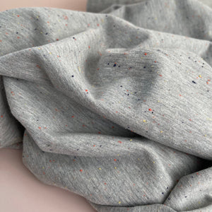 REMNANT 0.28 Metre - Cosy Colours Light Grey with multi Flecks Sweat-Shirting