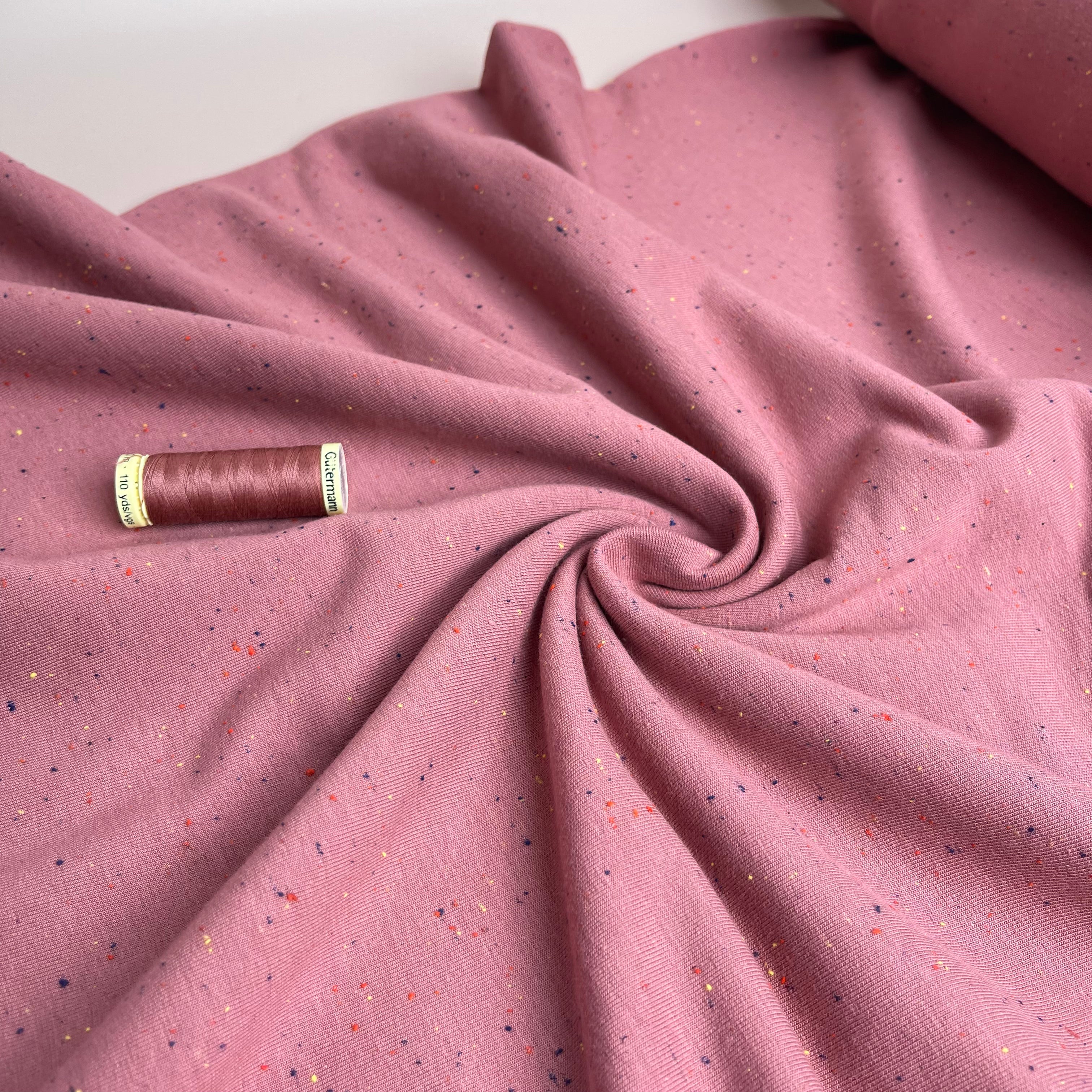 REMNANT 1.82 Metres - Cosy Colours in Blush with multi Flecks Sweat-Shirting