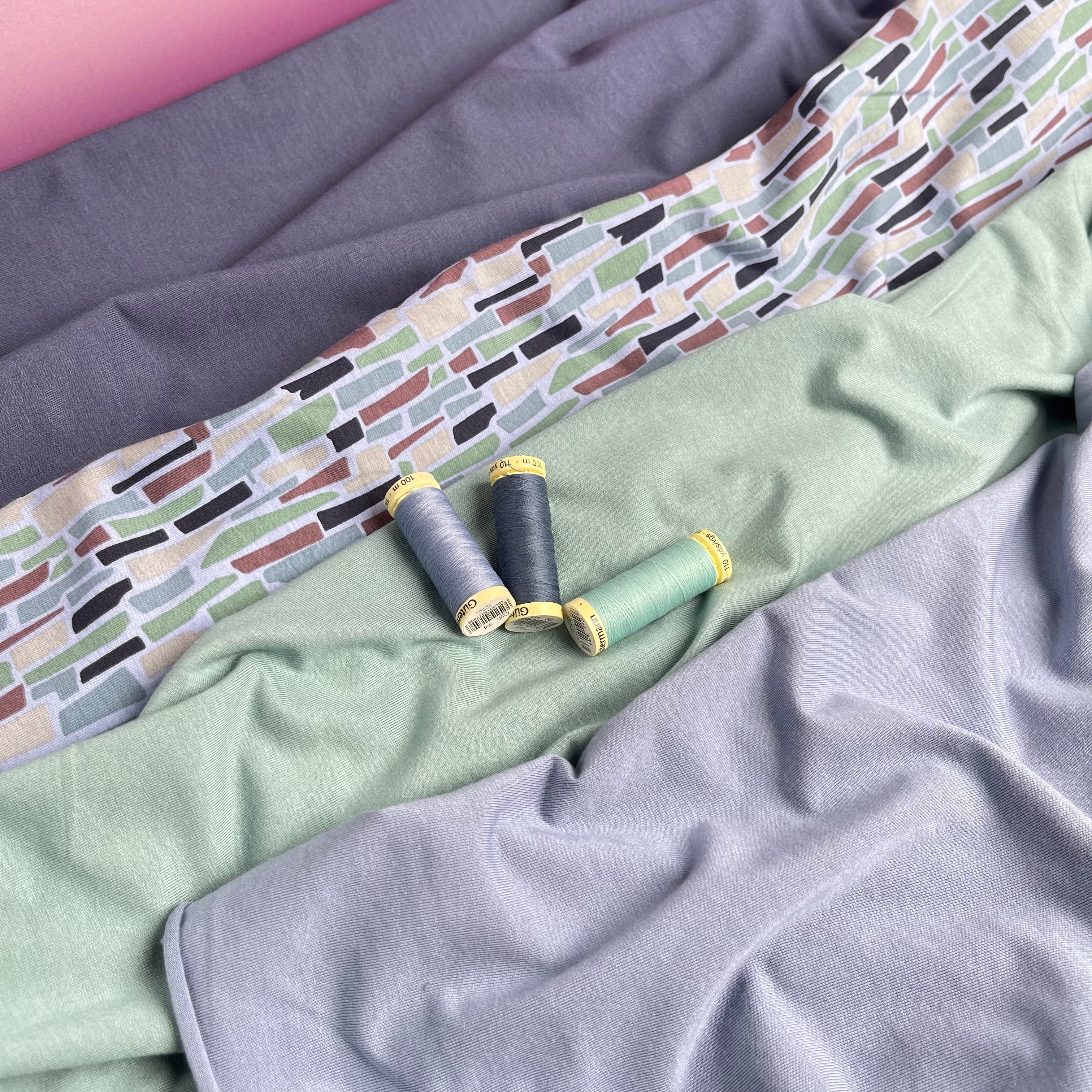 REMNANT 2.20 metres - Bliss Sage Green Jersey Fabric with TENCEL™ Modal Fibres