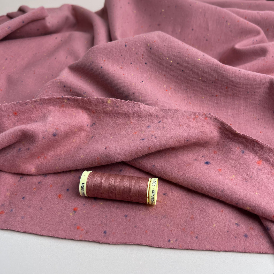 REMNANT 1.82 Metres - Cosy Colours in Blush with multi Flecks Sweat-Shirting