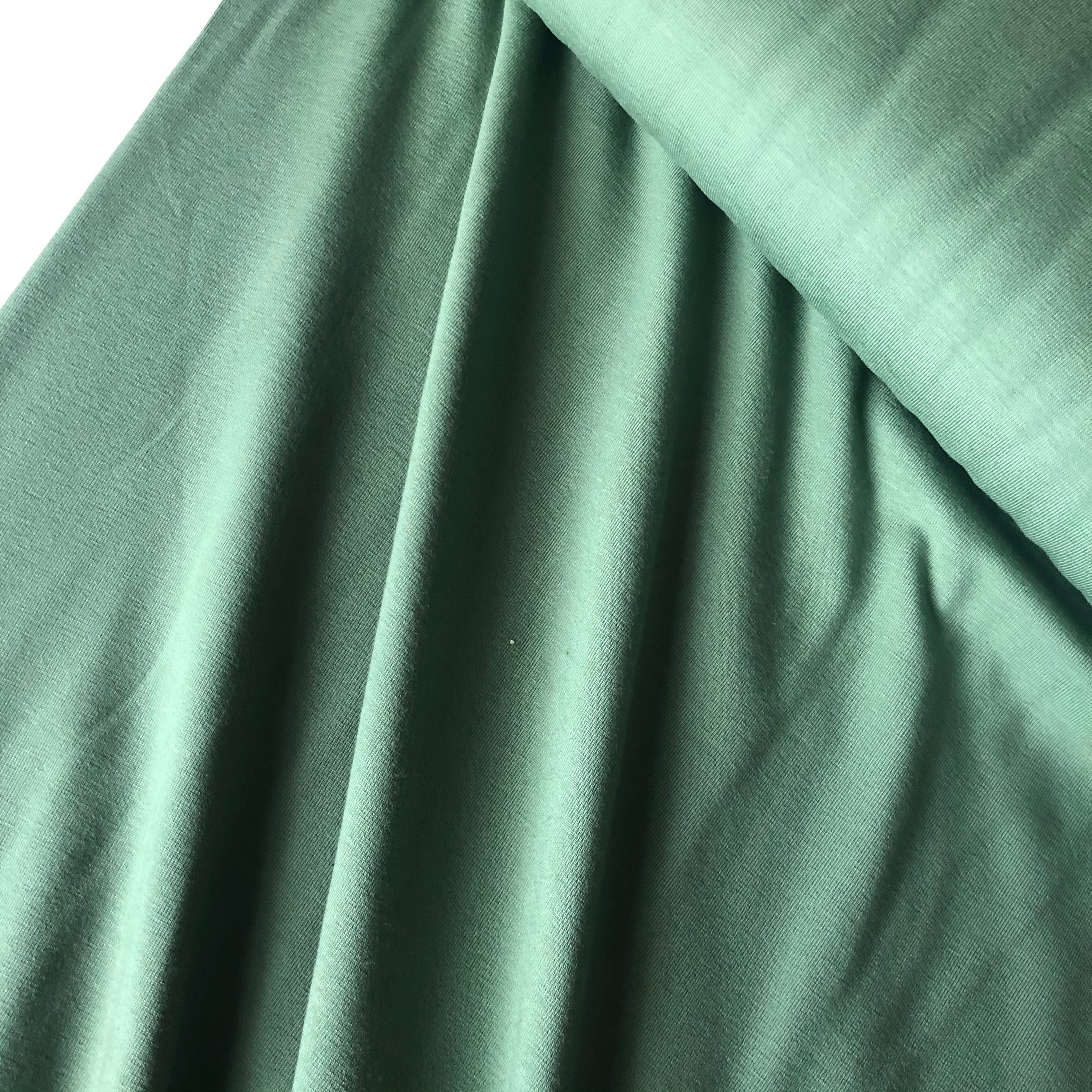 REMNANT 0.48 Metre - Essential Chic Avocado Green Plain Cotton Jersey Fabric