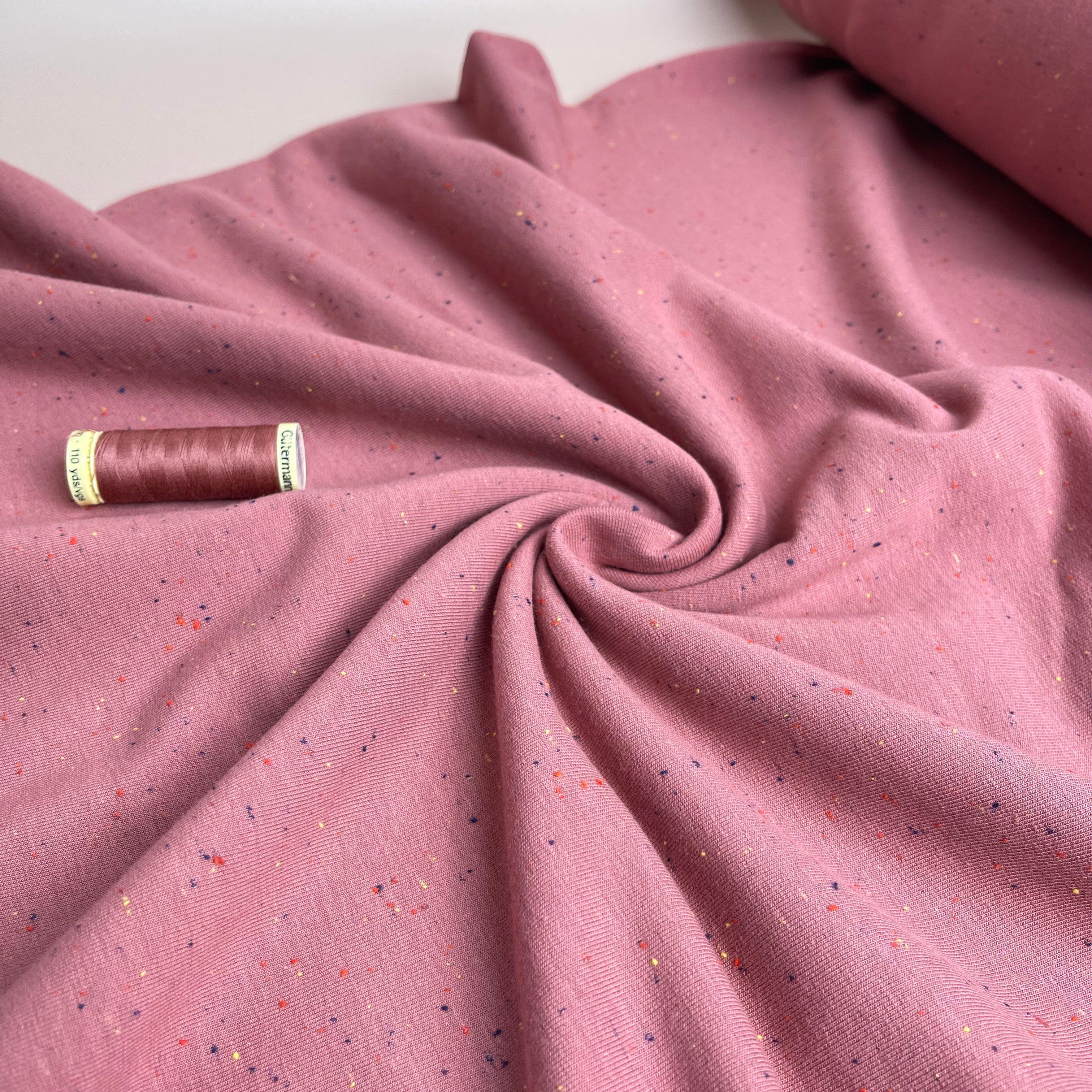 REMNANT 1.82 Metres - Cosy Colours in Blush with multi Flecks Sweat-Shirting