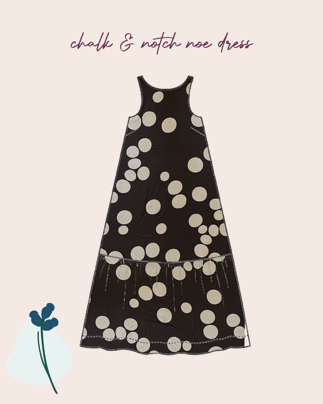 Sewing Kit - Noe Top & Dress in About-A-Dot Umber Viscose Crepe