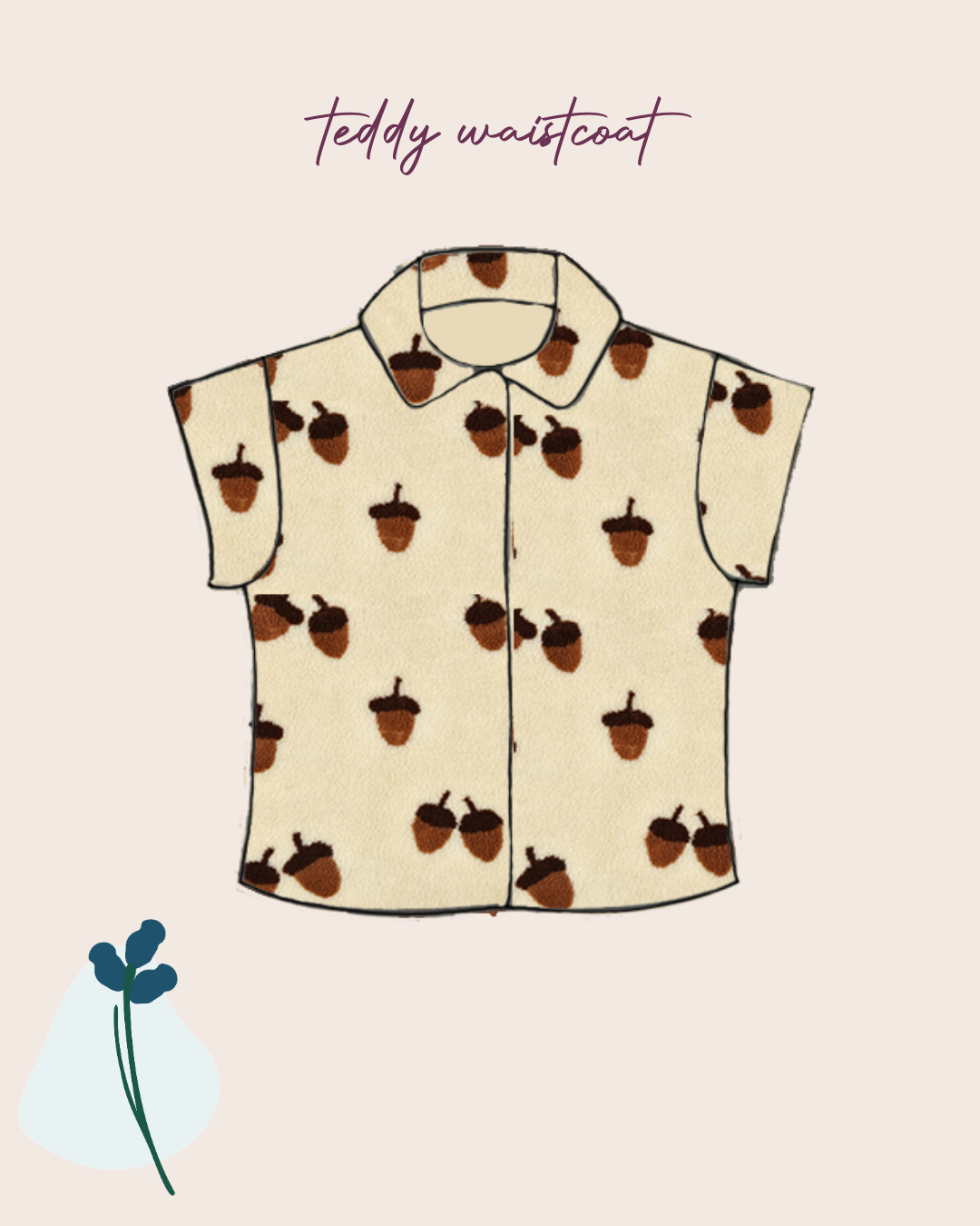 Sewing Kit - Waistcoat in Teddy Fabric (multiple colours and options for adults & kids)