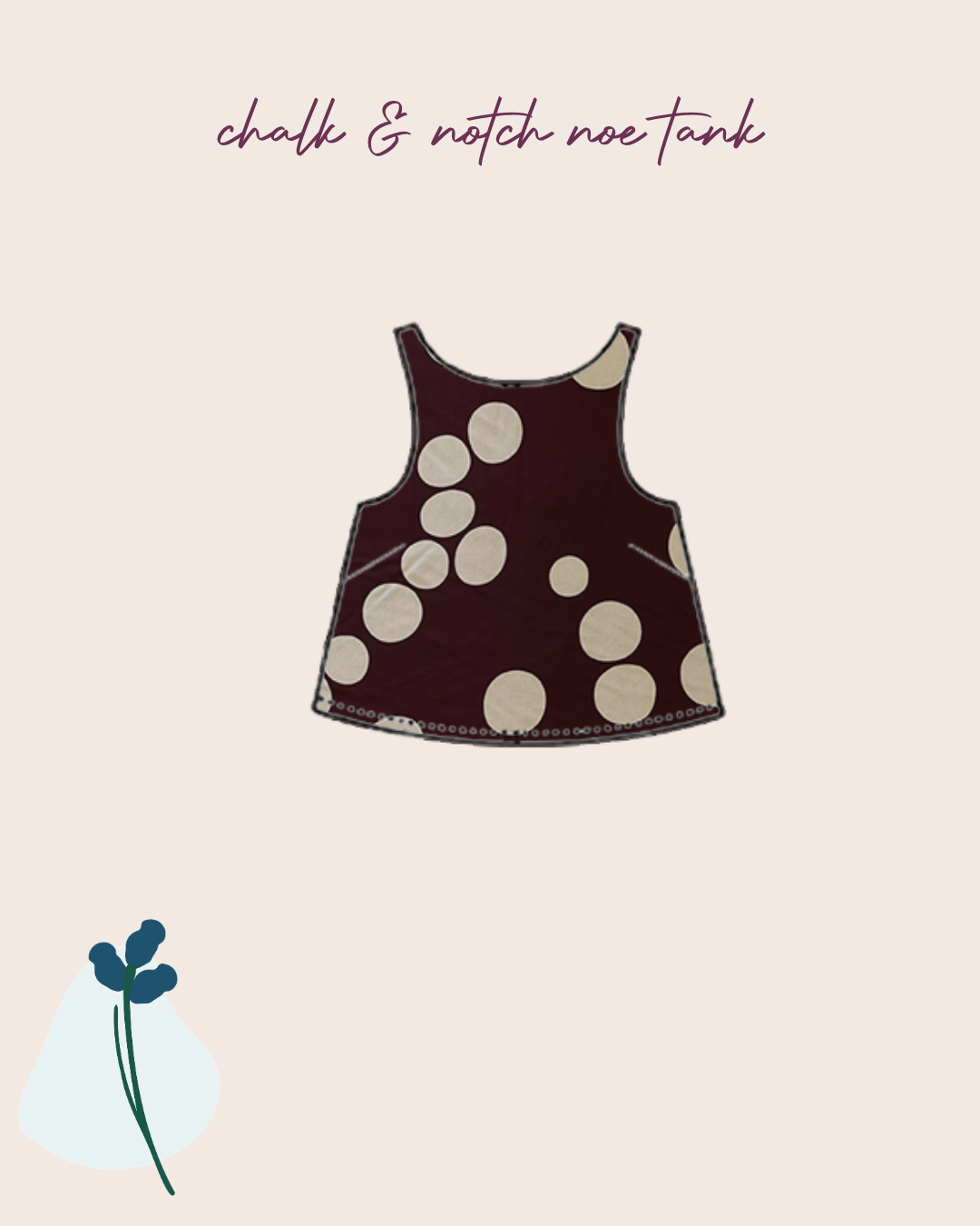 Sewing Kit - Noe Top & Dress in About-A-Dot Mulberry Viscose Crepe