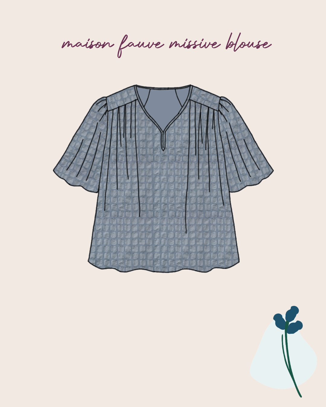 Sewing Kit - The Missive Blouse in Kokka Textured Cottons (multiple colour choices)