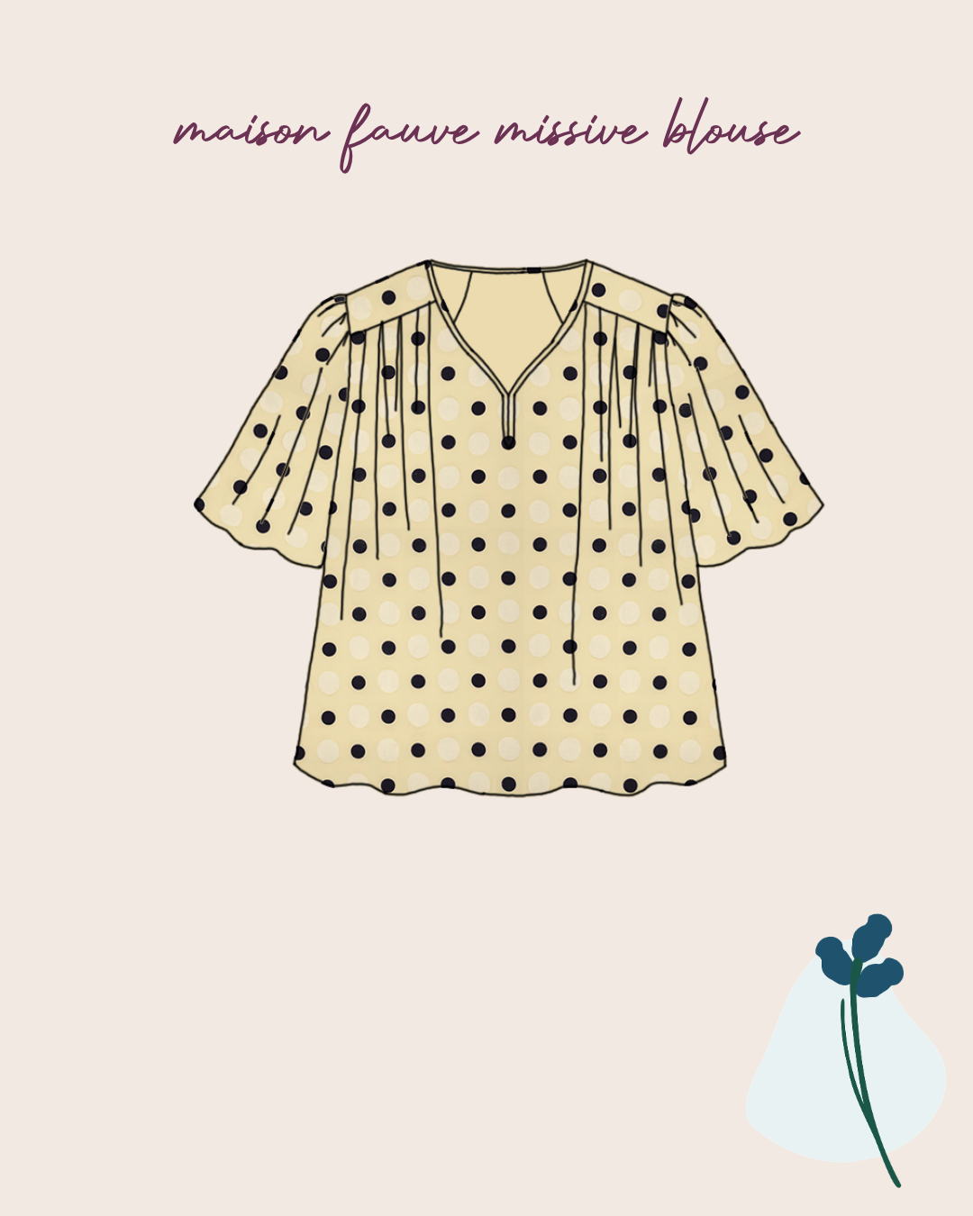 Sewing Kit - The Missive Blouse in Kokka Textured Cottons (multiple colour choices)
