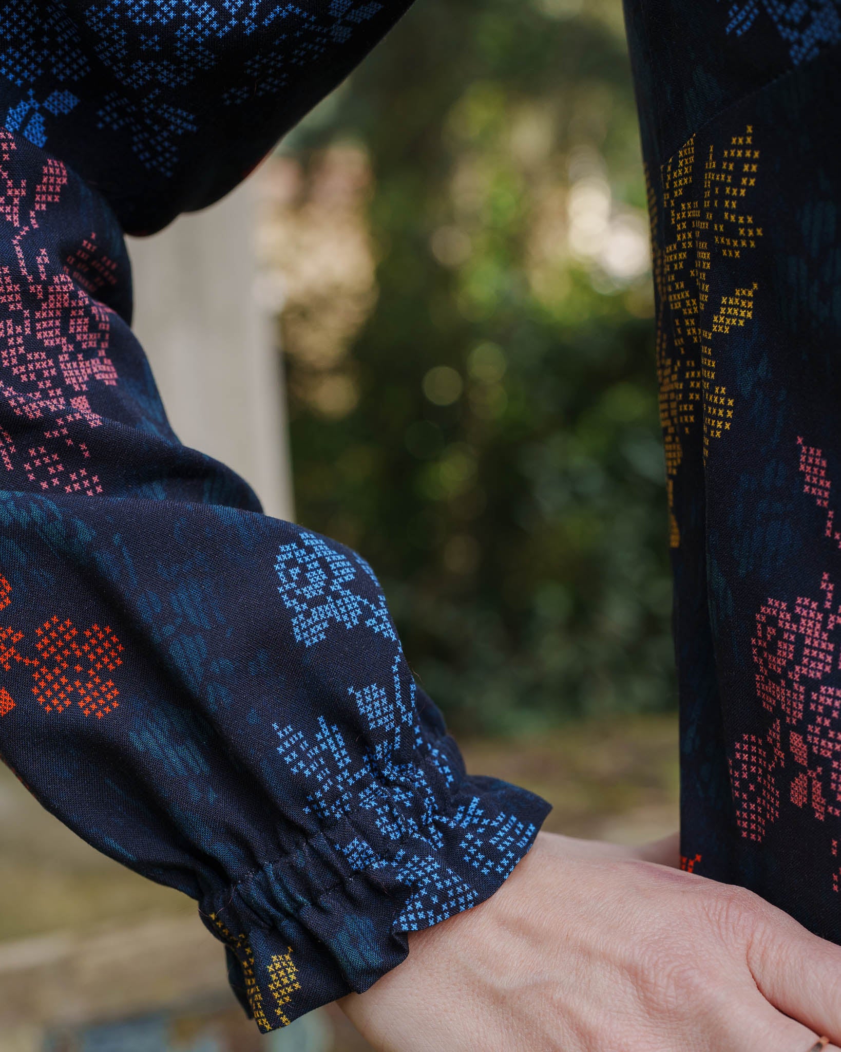 Lise Tailor - Empreinte Cross Stitch Viscose Fabric with LENZING™ ECOVERO™ fibres