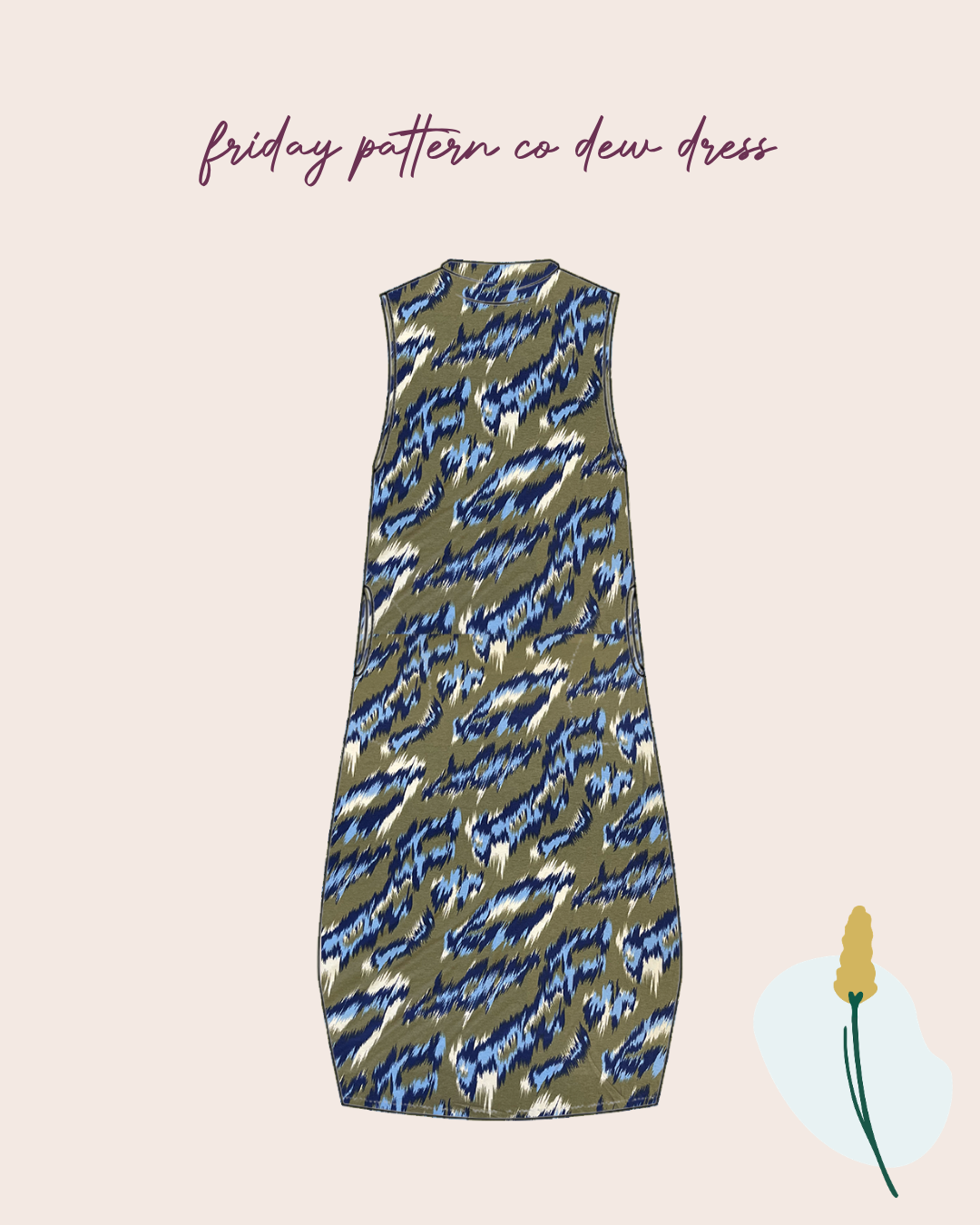 Sewing Kit - Friday Pattern Co Dew Top or Dress Sewing Kit in Viscose Jersey