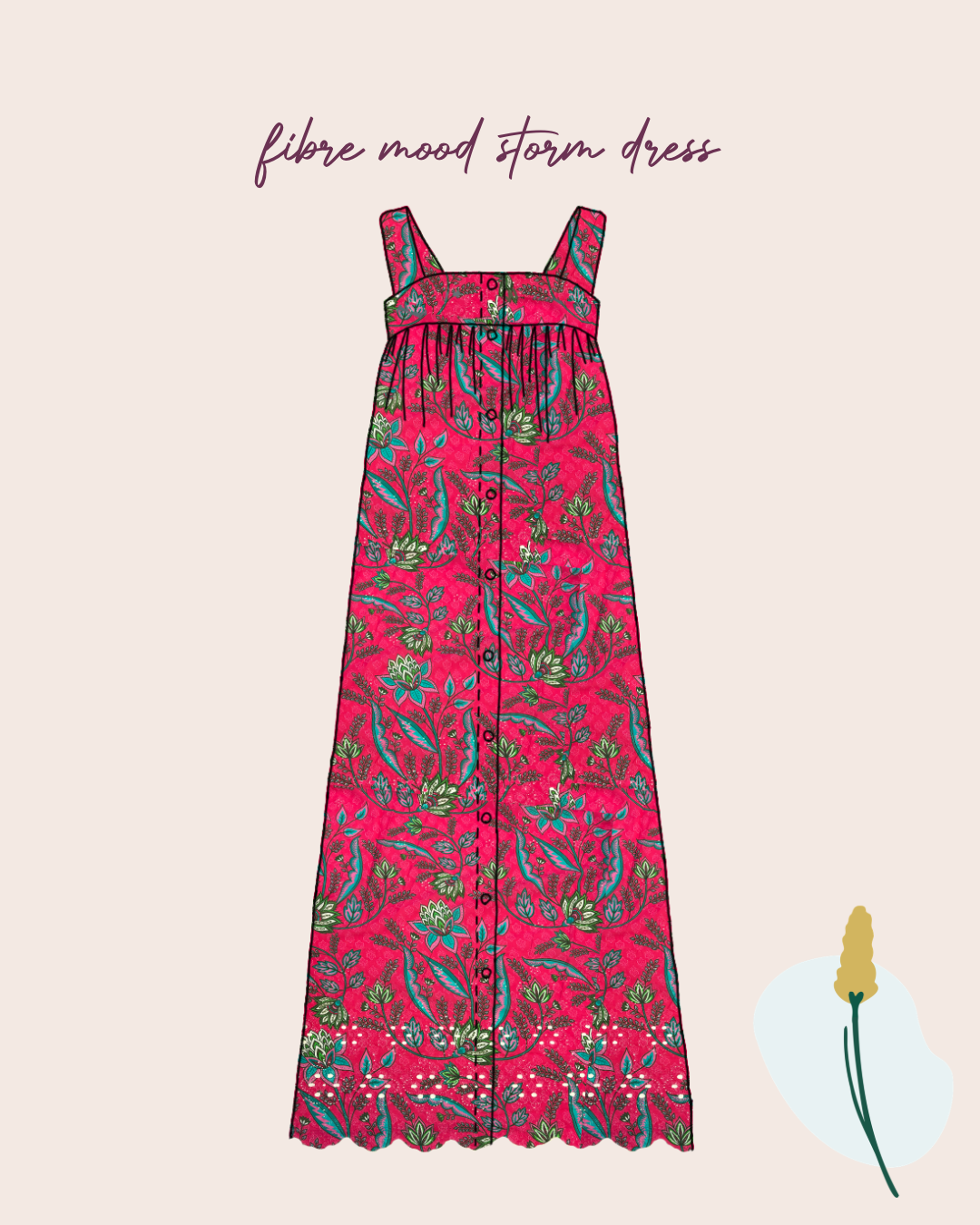Sewing Kit - STORM Dress in Embroidered Cotton Fabric