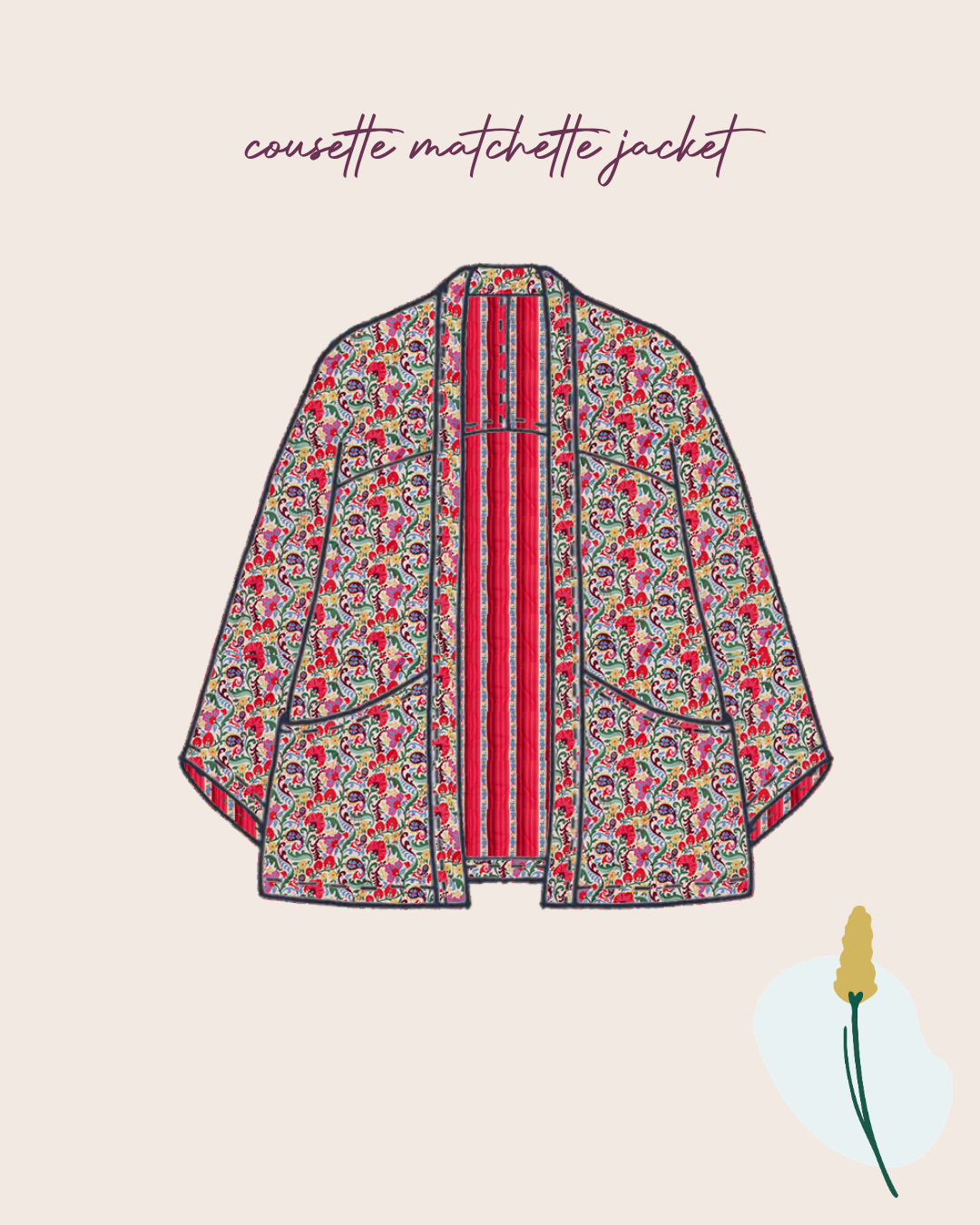 Sewing Kit - Cousette Matchette Cardigan in Paisley Quilted Cotton (multiple colours)