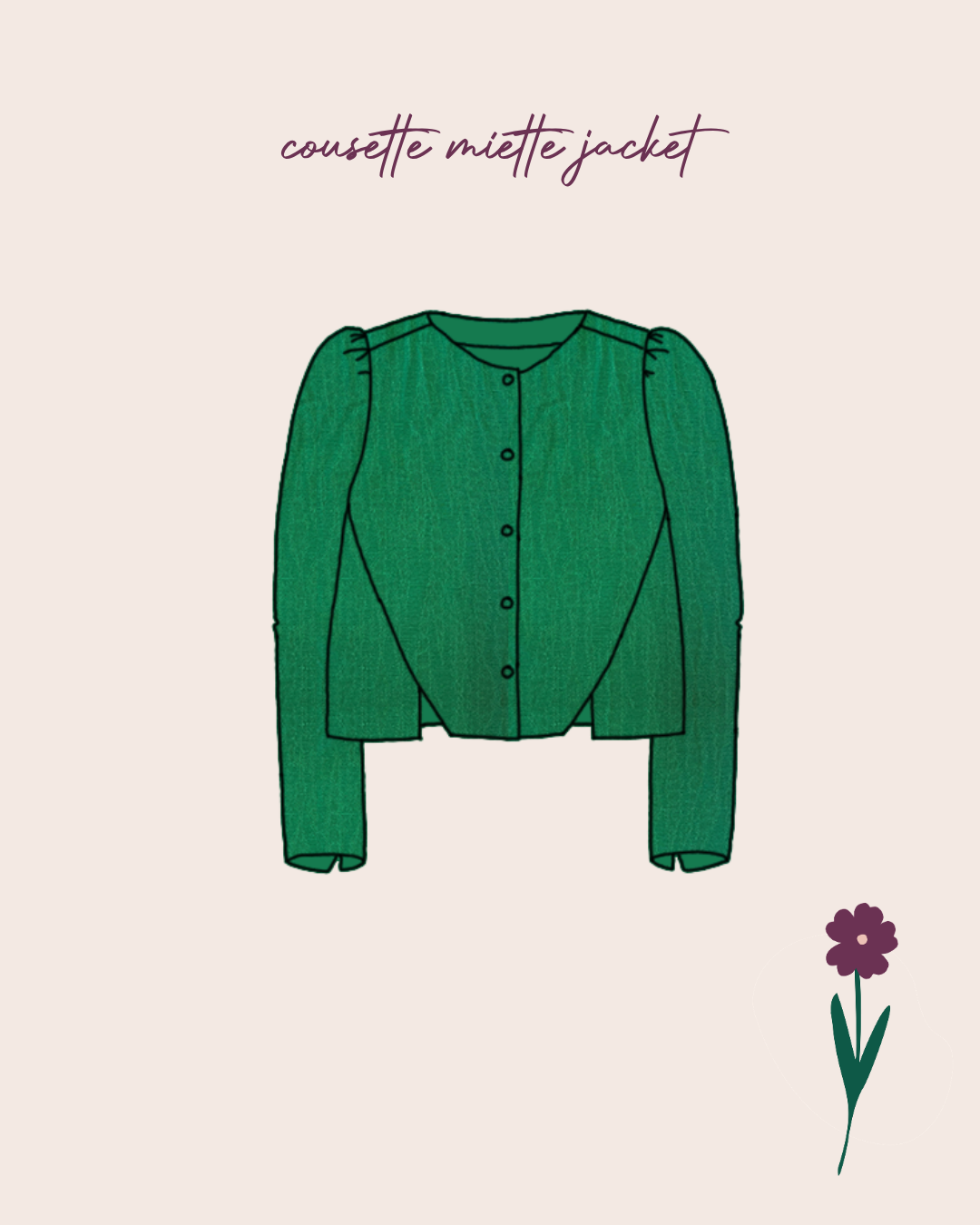 Sewing Kit - Cousette Miette Jacket in Hoya Jacquard fabric (multiple colours)