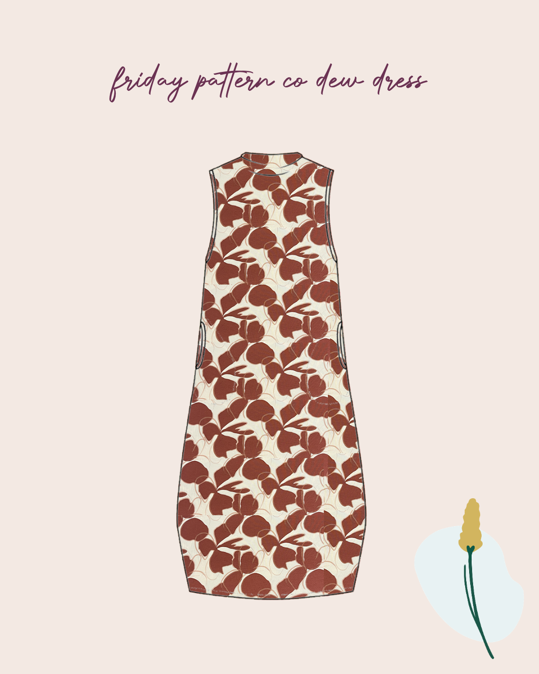 Sewing Kit - Friday Pattern Co Dew Top or Dress Sewing Kit in Viscose Jersey