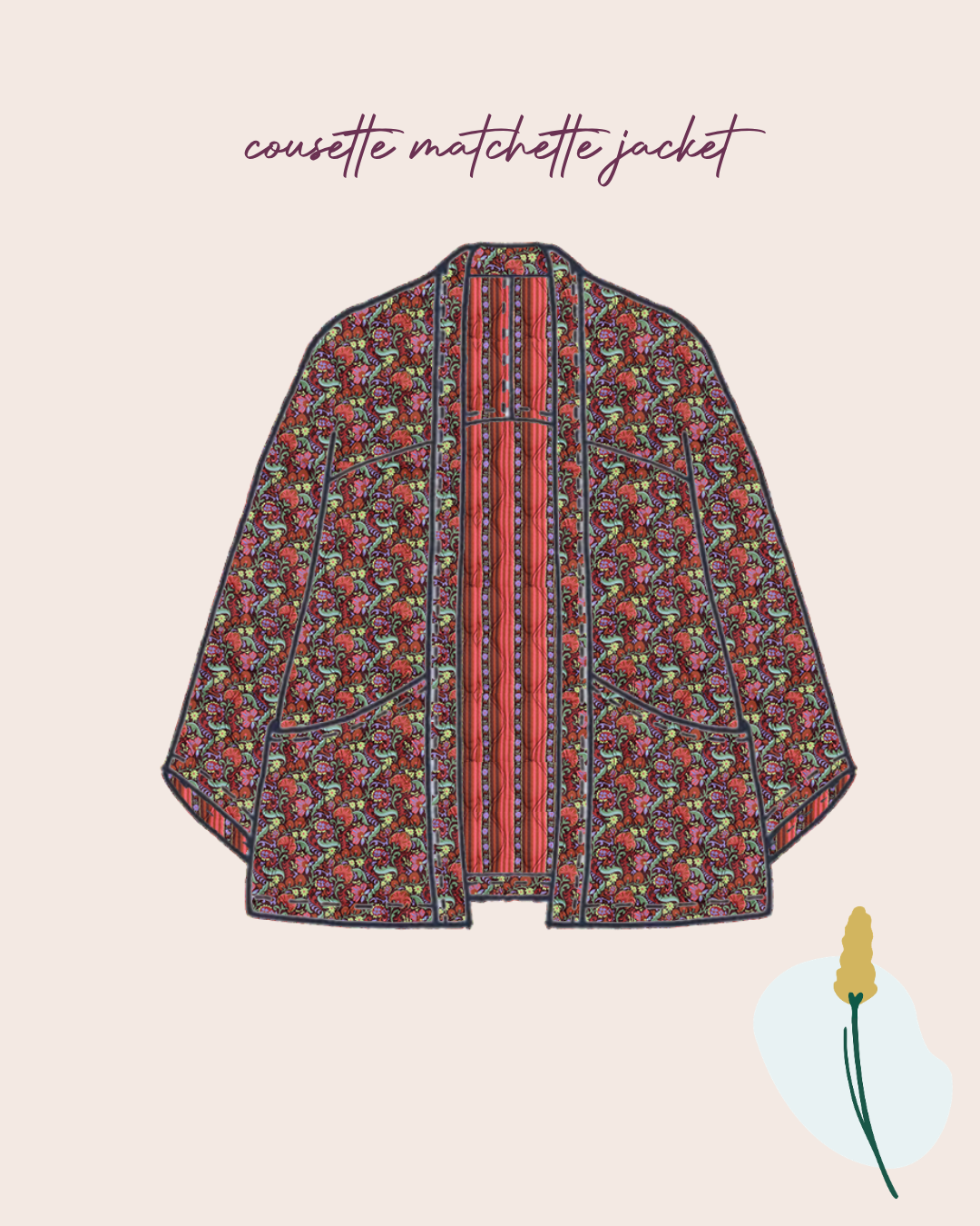 Sewing Kit - Cousette Matchette Cardigan in Paisley Quilted Cotton (multiple colours)