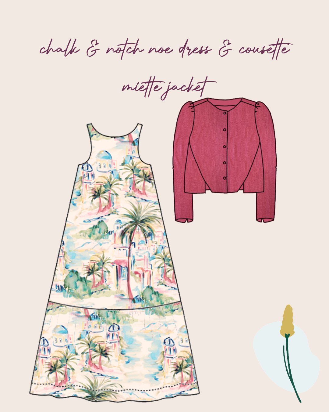 Sewing Kit - Cousette Miette Jacket in Hoya Jacquard fabric (multiple colours)