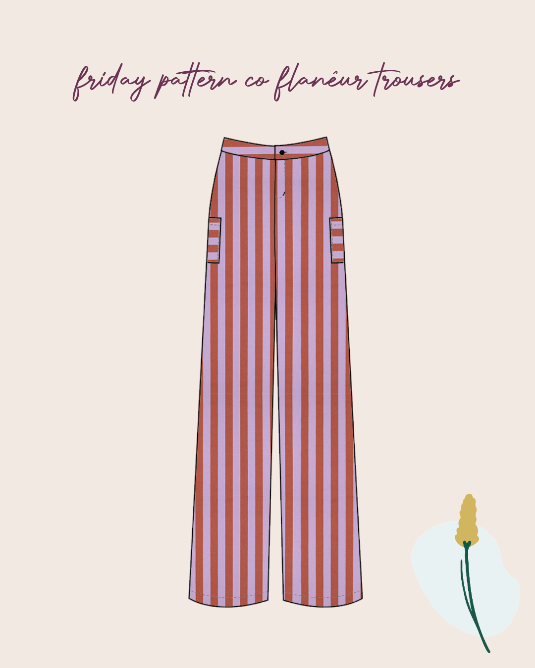 Yarn Dyed Washed Cotton Stripe Fabric in Lilac and Coral