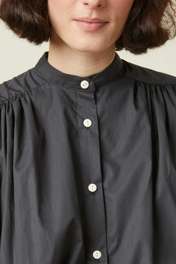 Atelier Brunette - Deep Charcoal Light Cotton Gabardine Fabric