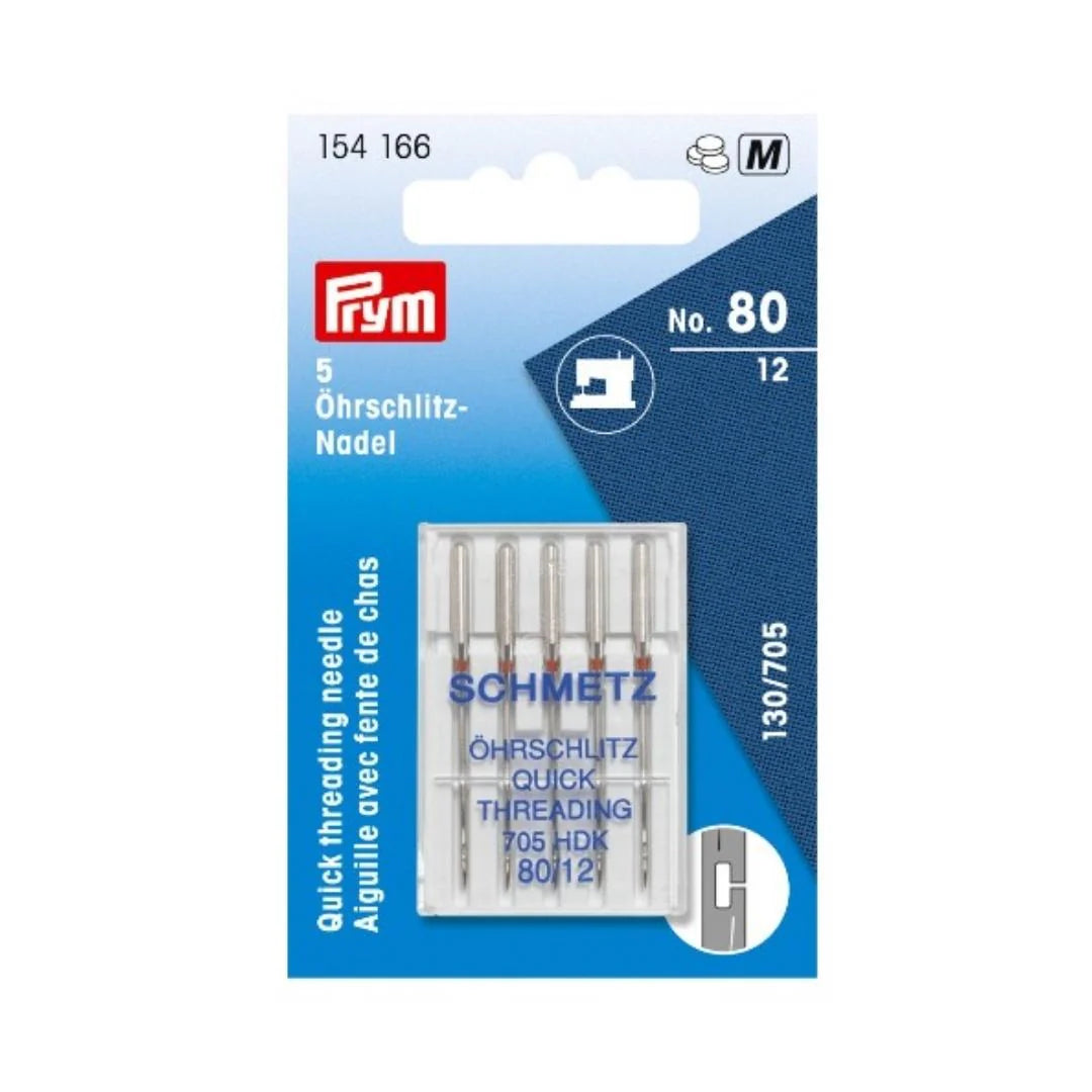Prym Schmetz Quick Thread Sewing Machine Needles  - No 80 pack of 5 needles.