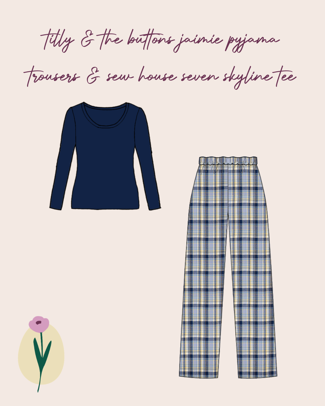 Limited Edition - Luxury Pyjama Kit with Plaid Blue Flannel and Jersey