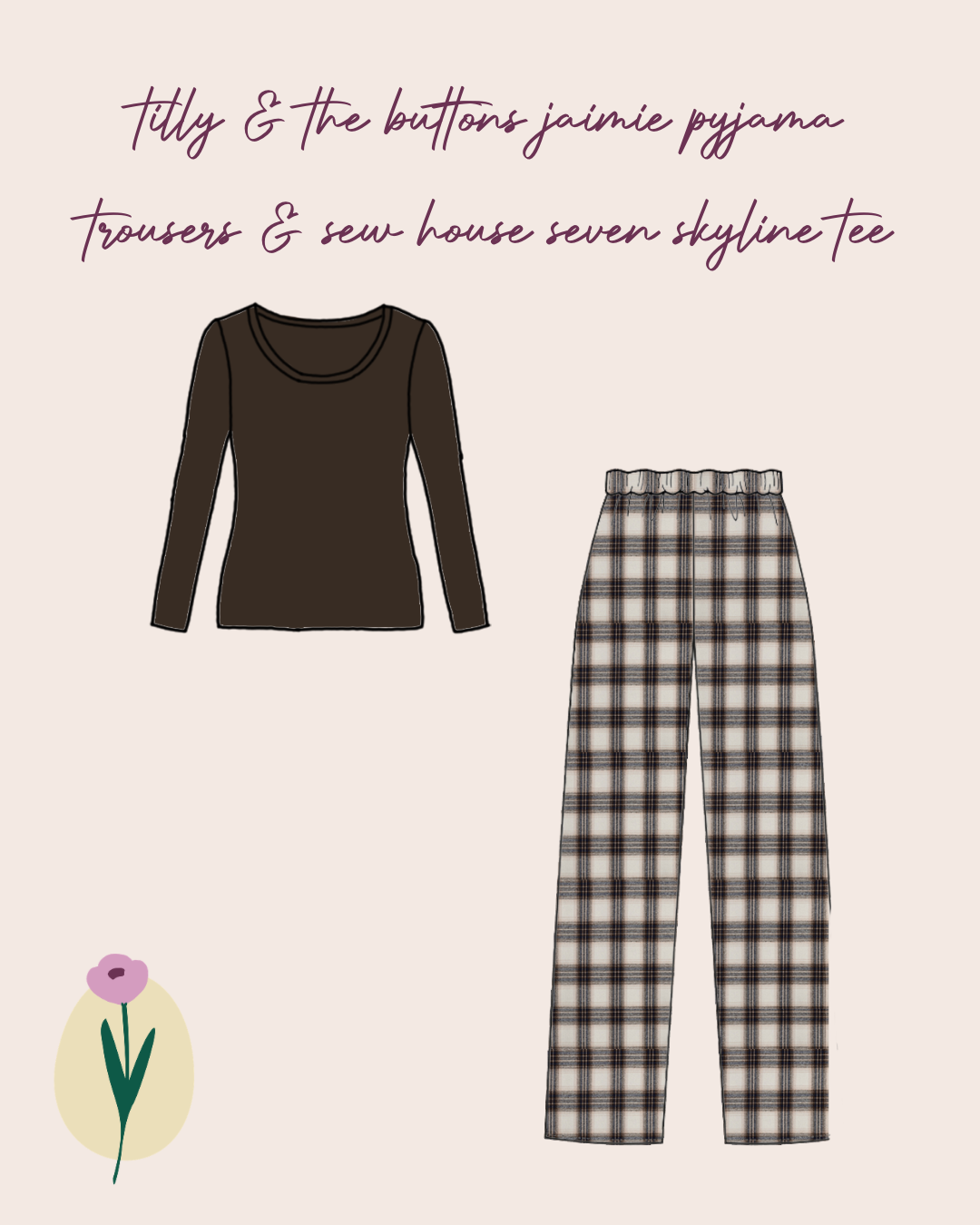 Limited Edition - Luxury Pyjama Kit with Plaid Beige Flannel and Jersey
