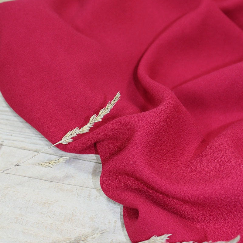 Églantine & Zoé - Pomegranate Red Viscose Crepe Fabric