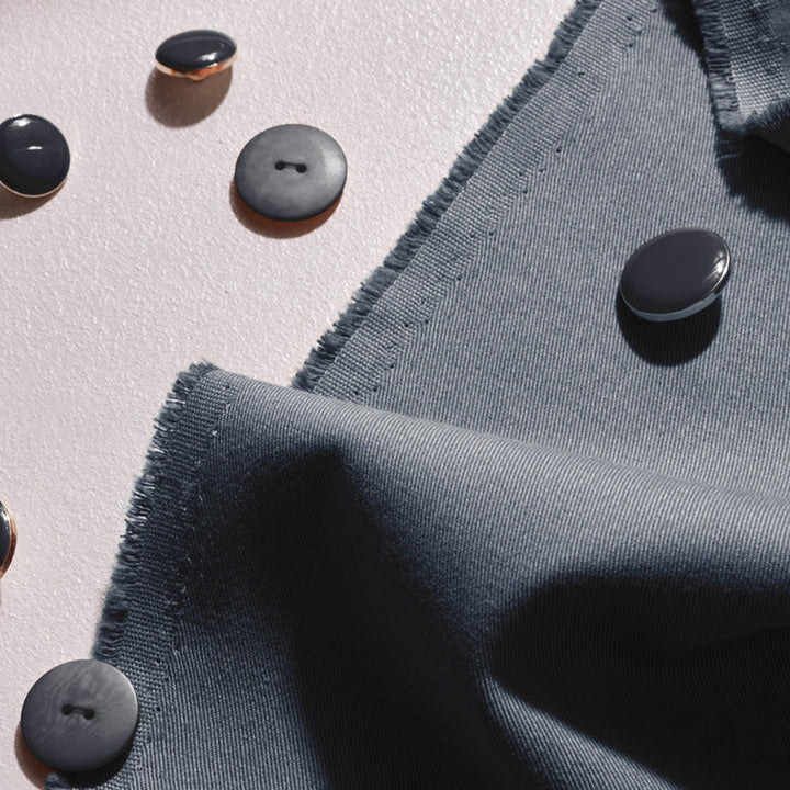 Atelier Brunette - Deep Charcoal Light Cotton Gabardine Fabric