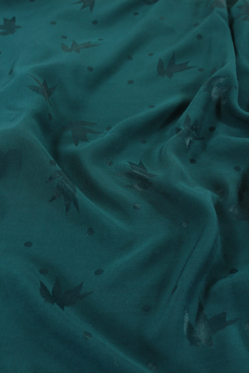 Églantine & Zoé - Streli Dark Lagoon Viscose Jacquard Fabric