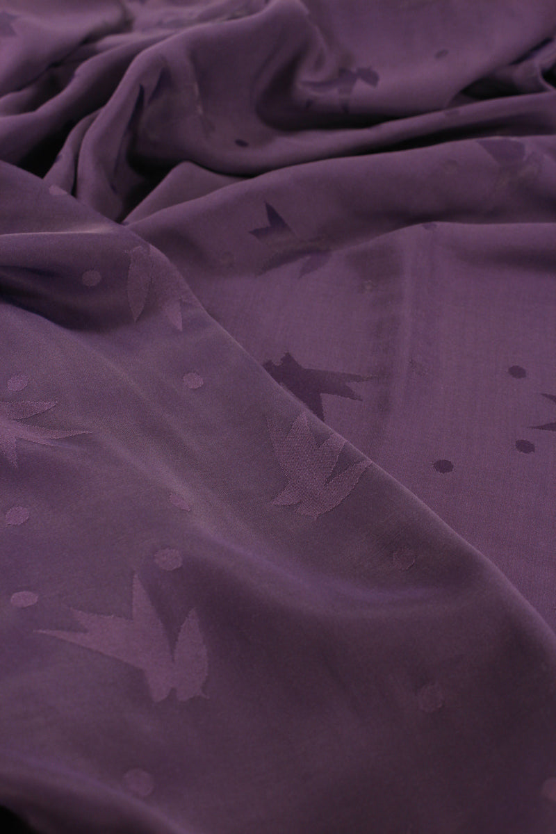 Églantine & Zoé - Streli Violet Viscose Jacquard Fabric