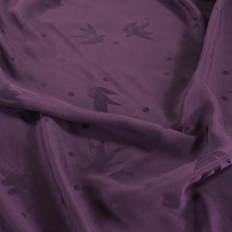 Églantine & Zoé - Streli Violet Viscose Jacquard Fabric