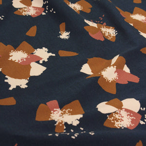 Églantine & Zoé - Anemone in Blue Ink Organic Cotton Jersey