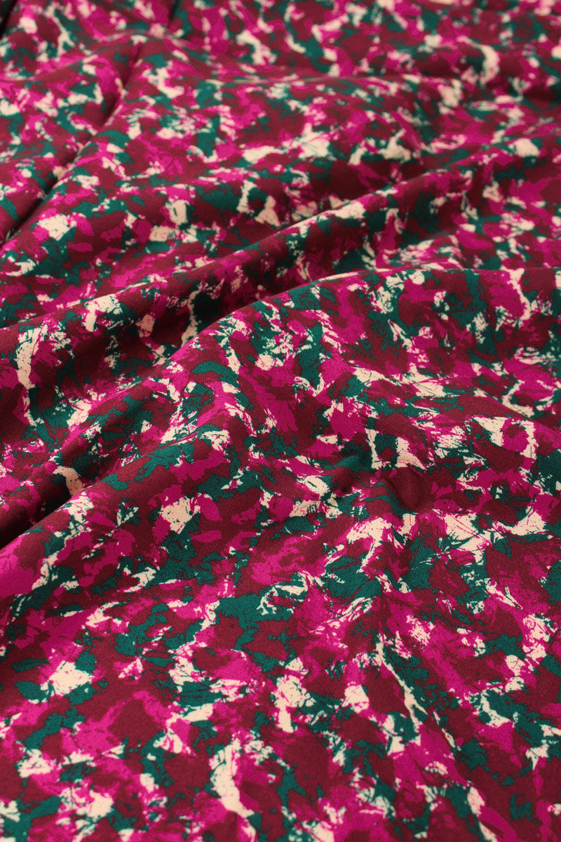 REMNANT 0.60 metre - Églantine & Zoé - Granite in Burgundy Viscose Fabric