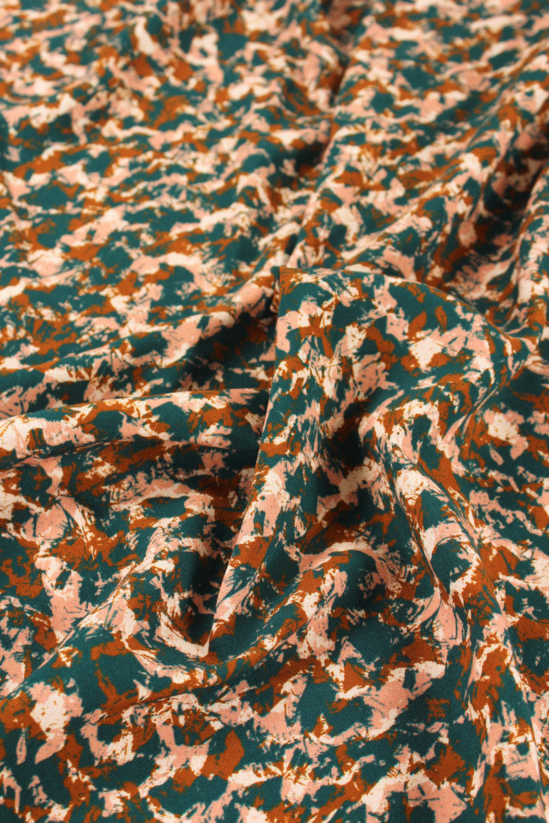 Églantine & Zoé - Granite in Green Viscose Fabric