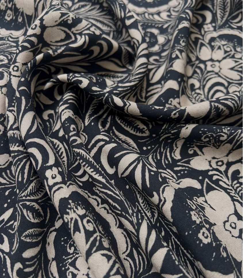 Cousette - Maarinsky Charcoal Viscose Fabric