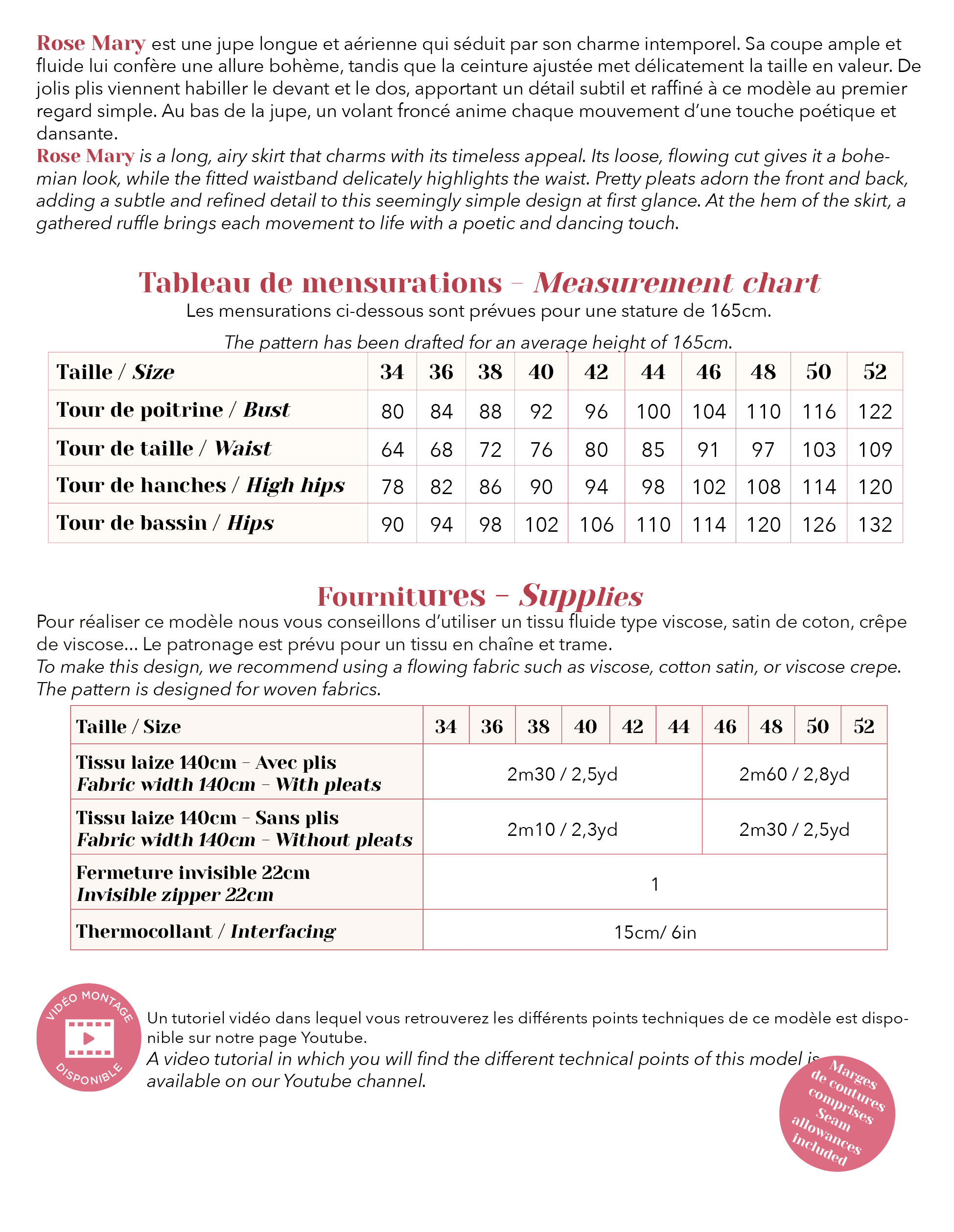 Lise Tailor - Rose Marie Skirt Sewing Pattern