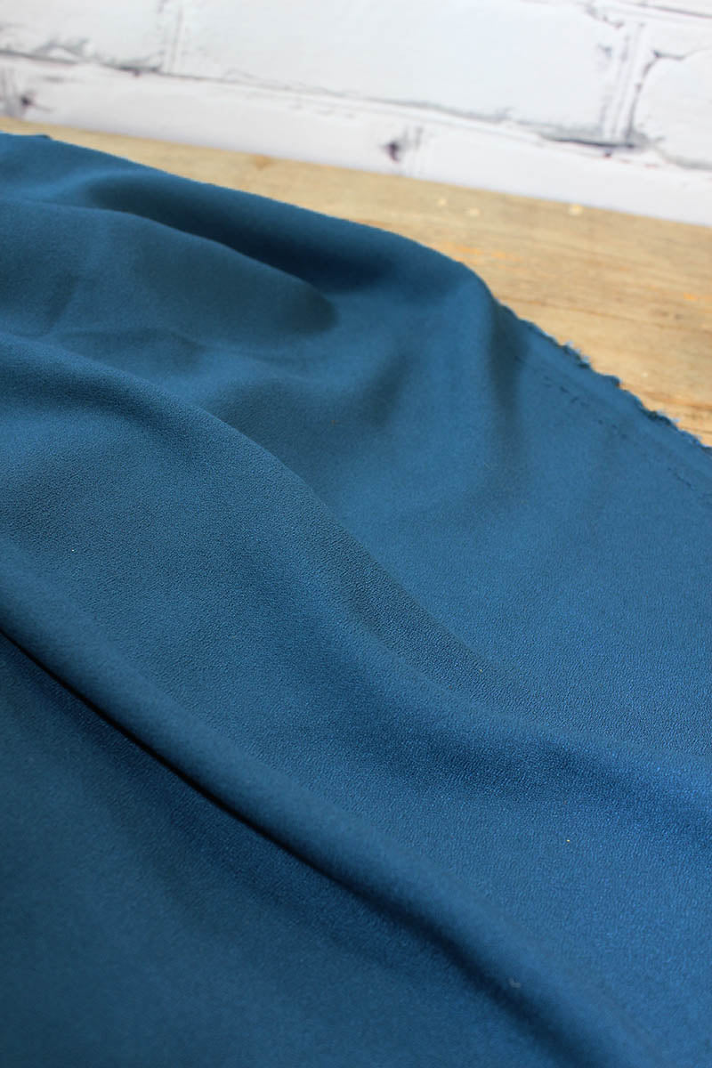 Églantine & Zoé - Petrol Blue Viscose Crepe Fabric