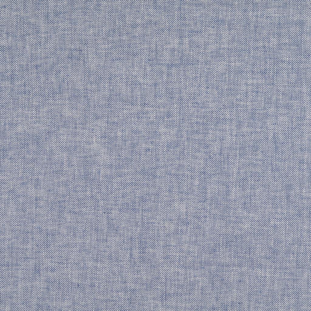 Chevron Blue Linen Cotton Twill