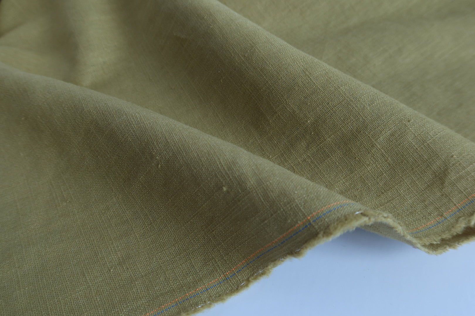 Breeze Olive - Enzyme Washed Pure Linen Fabric