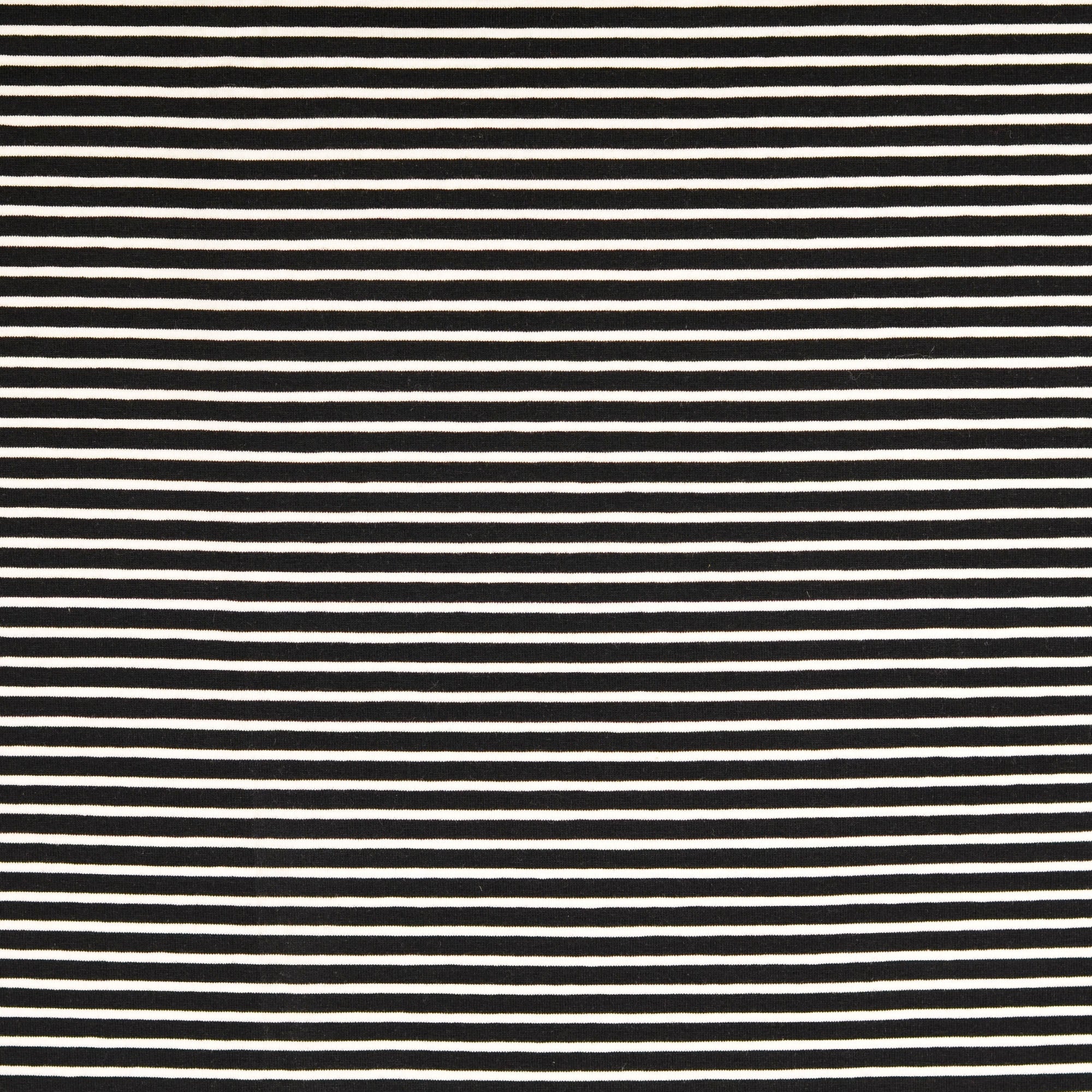 REMNANT 0.27 Metres - Black With White Small Stripe Cotton Jersey