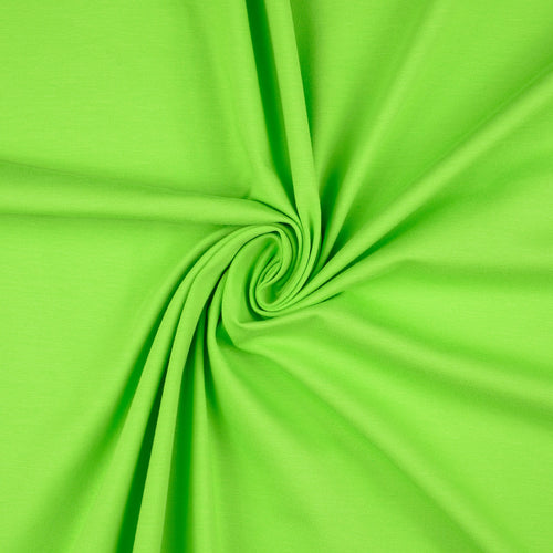 Essential Chic Lime Green Plain Cotton Jersey Fabric